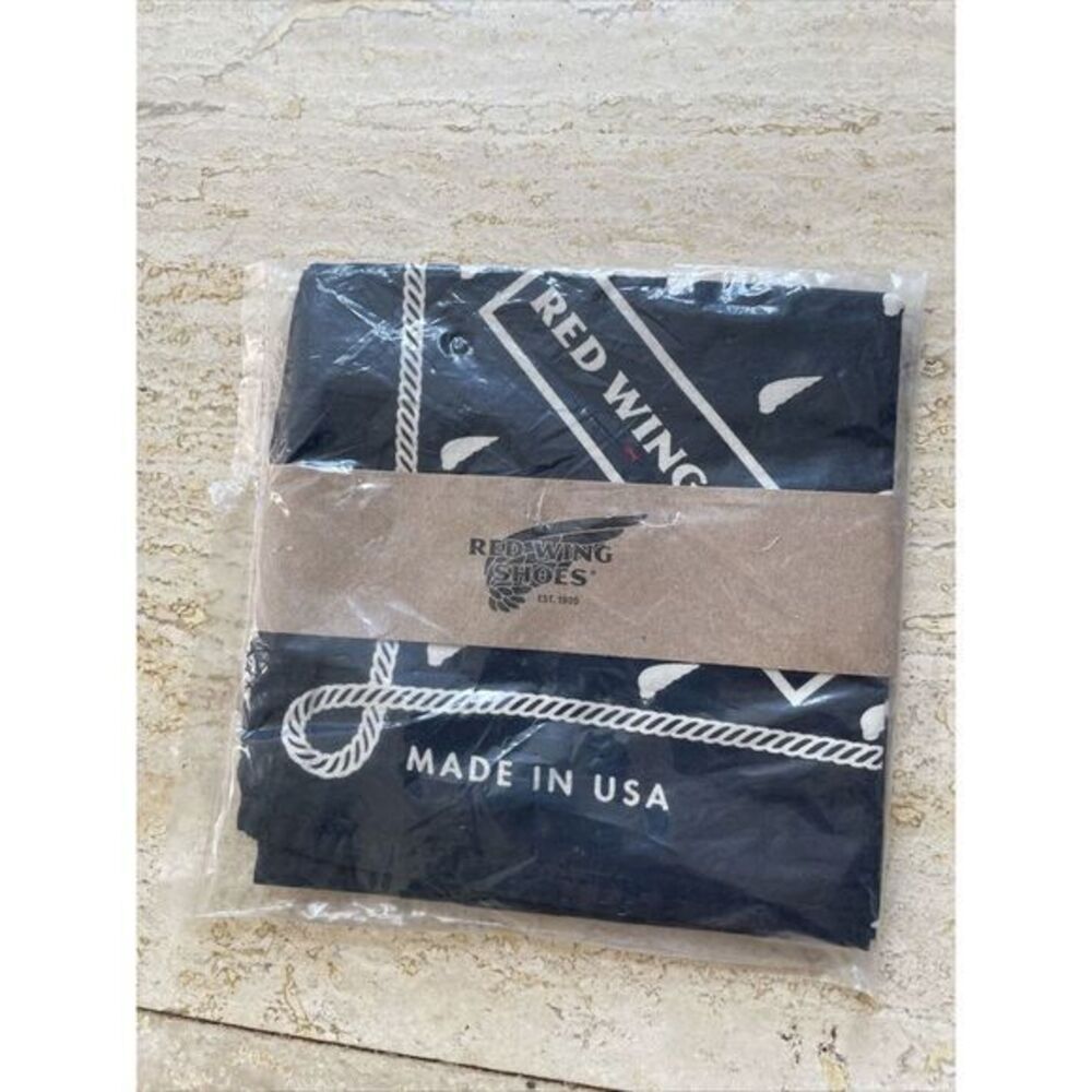 Red Wing Shoes Cotton Bandana USA Handkerchief 21X21 inches New‎ Black